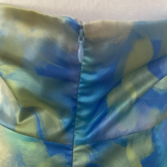 Badgley Mischka Blue and Green Halter Mini Cocktail Party Dress size 10 - Picture 9 of 13